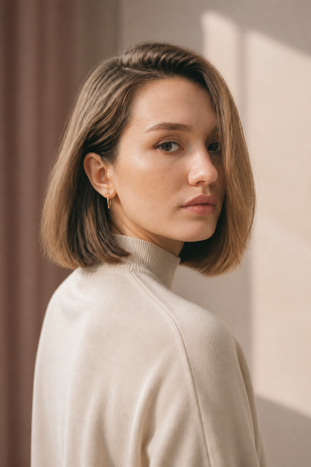 fall old money bob hairstyles: old money lob in an original editorial composition