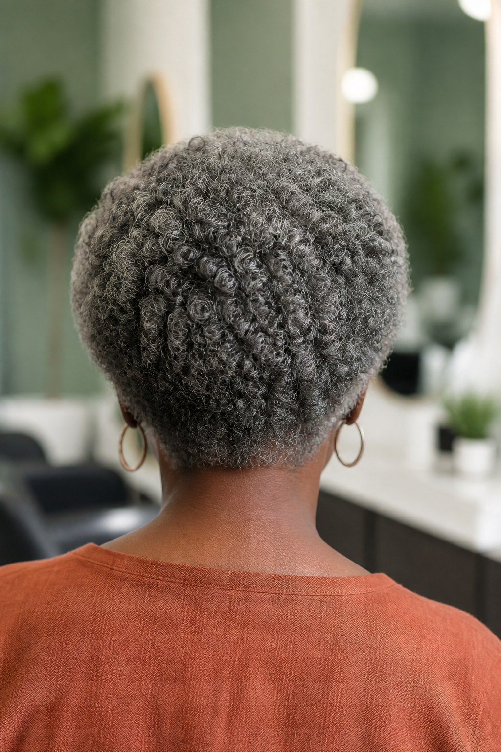 Tapered Silver Coils hairstyle shown in a realistic hair-focused editorial view