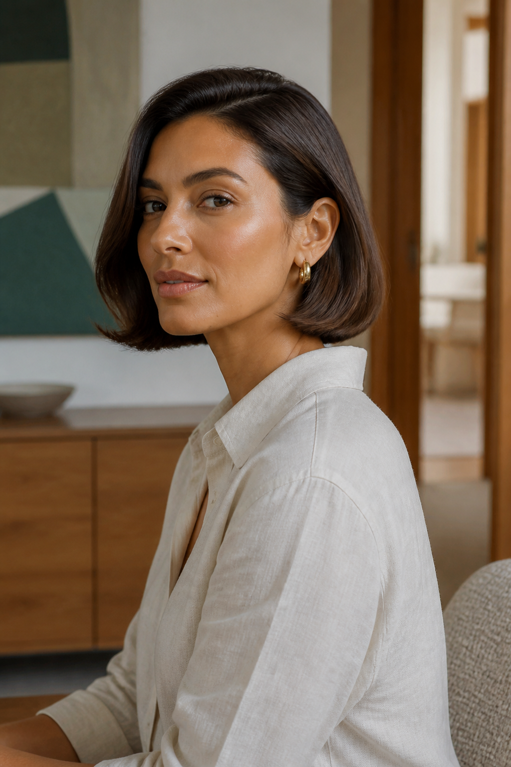 Chin Length Classic hairstyle shown in a realistic hair-focused editorial view