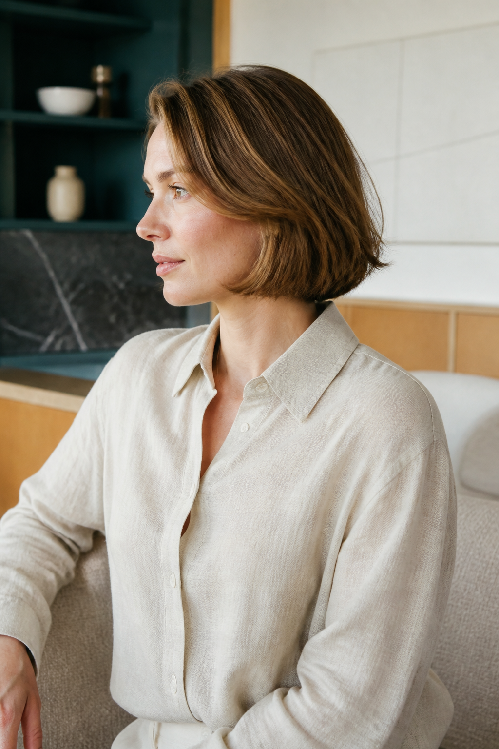 Textured Airdry hairstyle shown in a realistic hair-focused editorial view