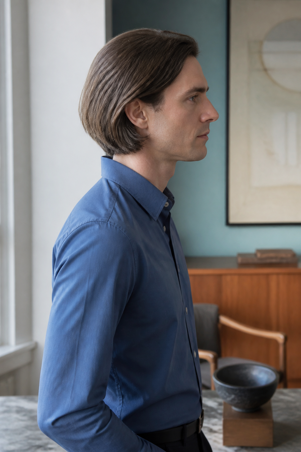 Classic Side Part hairstyle shown in a realistic hair-focused editorial view