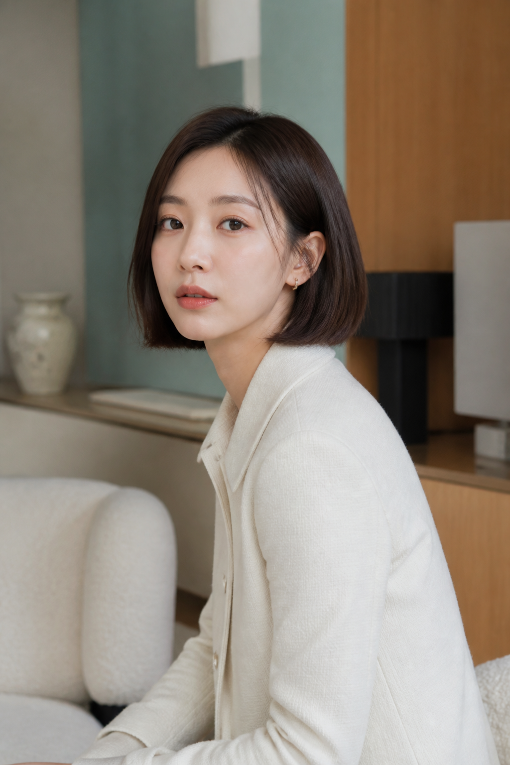 Quiet Luxury hairstyle shown in a realistic hair-focused editorial view