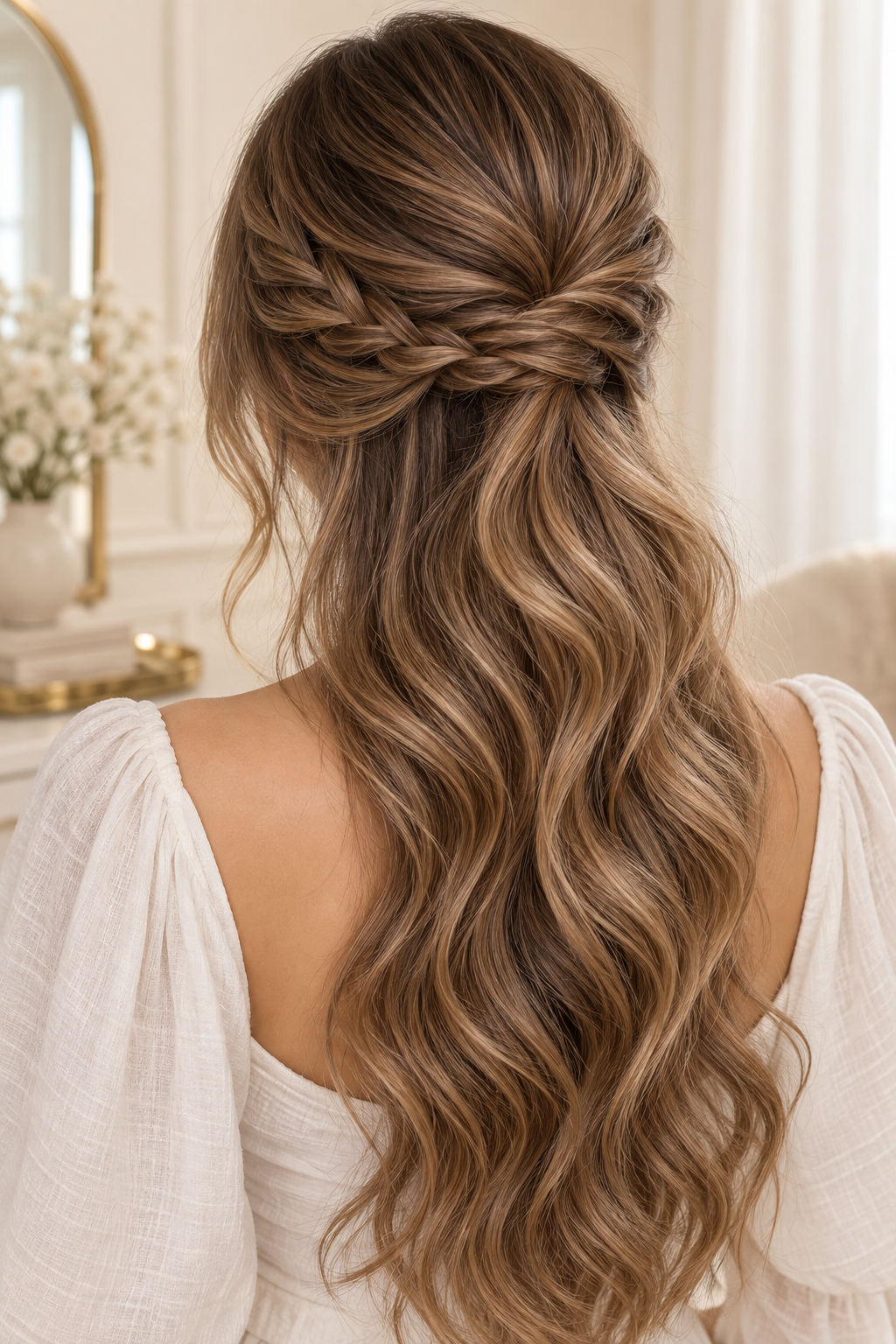 everyday hairstyles for long hair: messy top knot