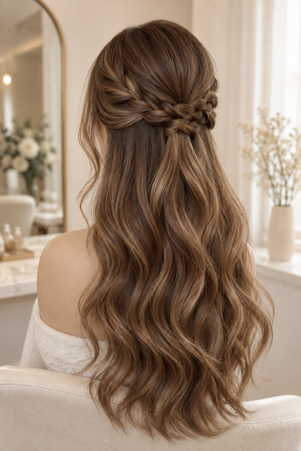 everyday hairstyles for long hair: low braided bun
