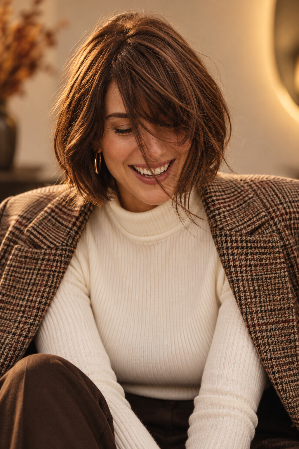 fall bob hairstyles for plus size women: sleek blunt bob