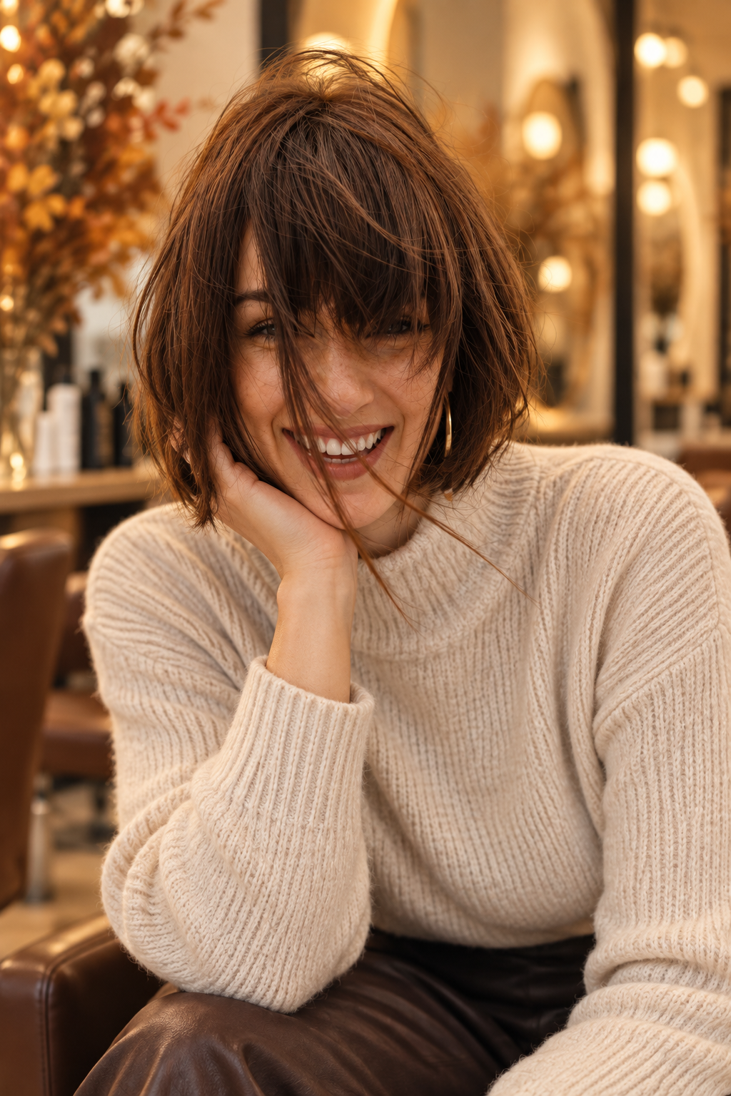 fall bob hairstyles for plus size women: long angled bob