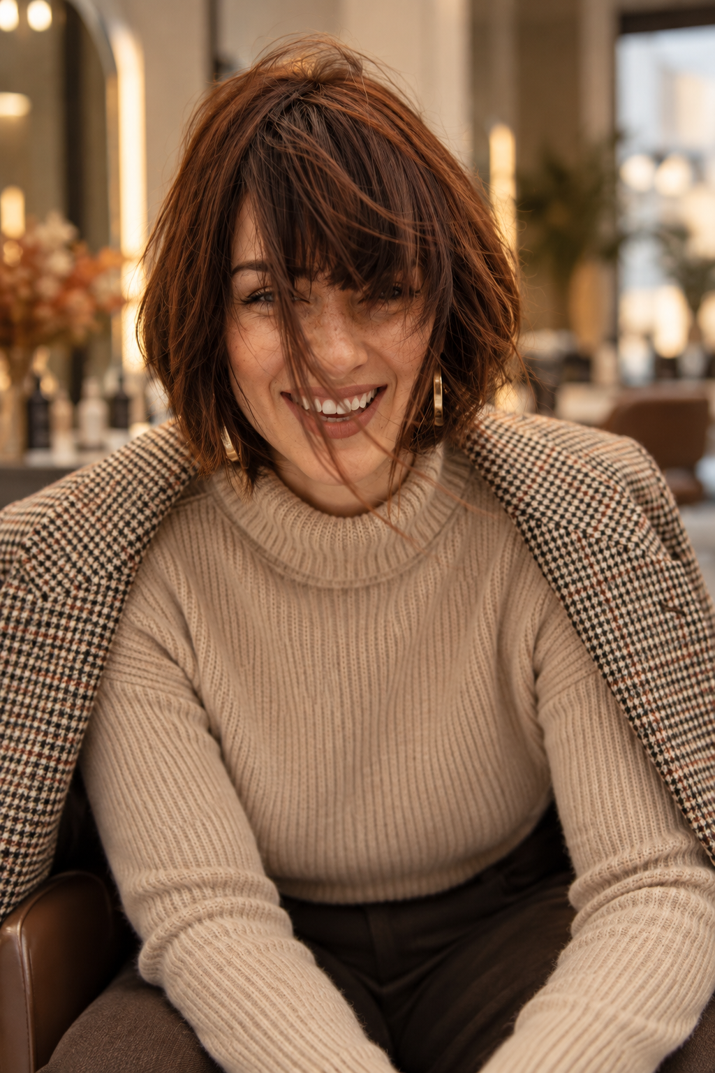 fall bob hairstyles for plus size women: glossy classic bob