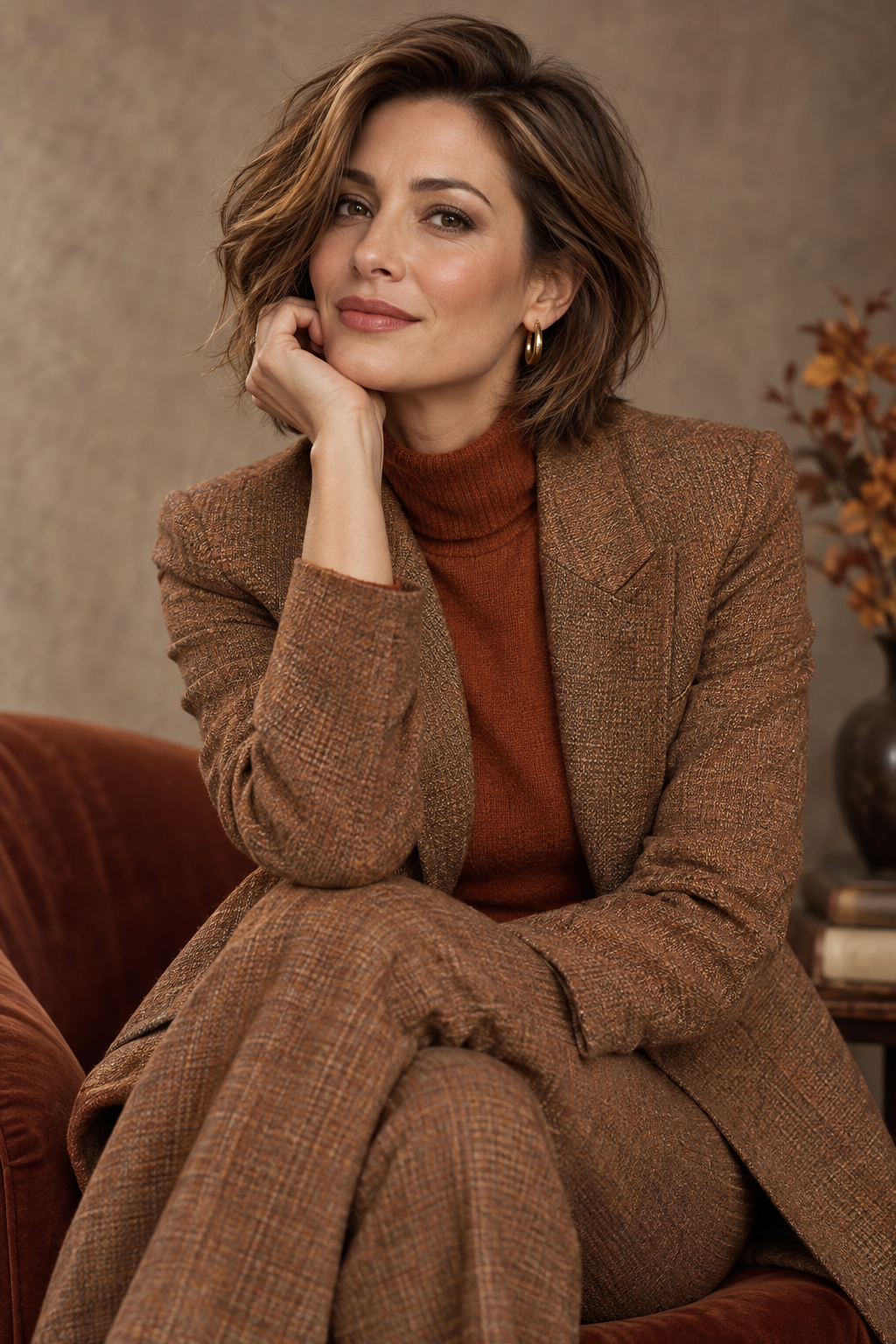 fall bob hairstyles for plus size women: soft layered bob with a side part