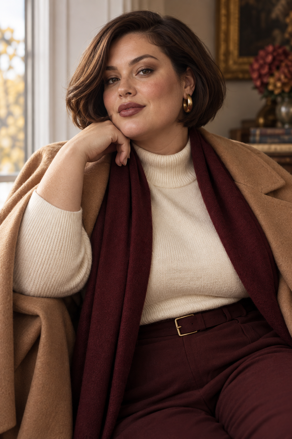 fall bob hairstyles for plus size women: old money bob for fall