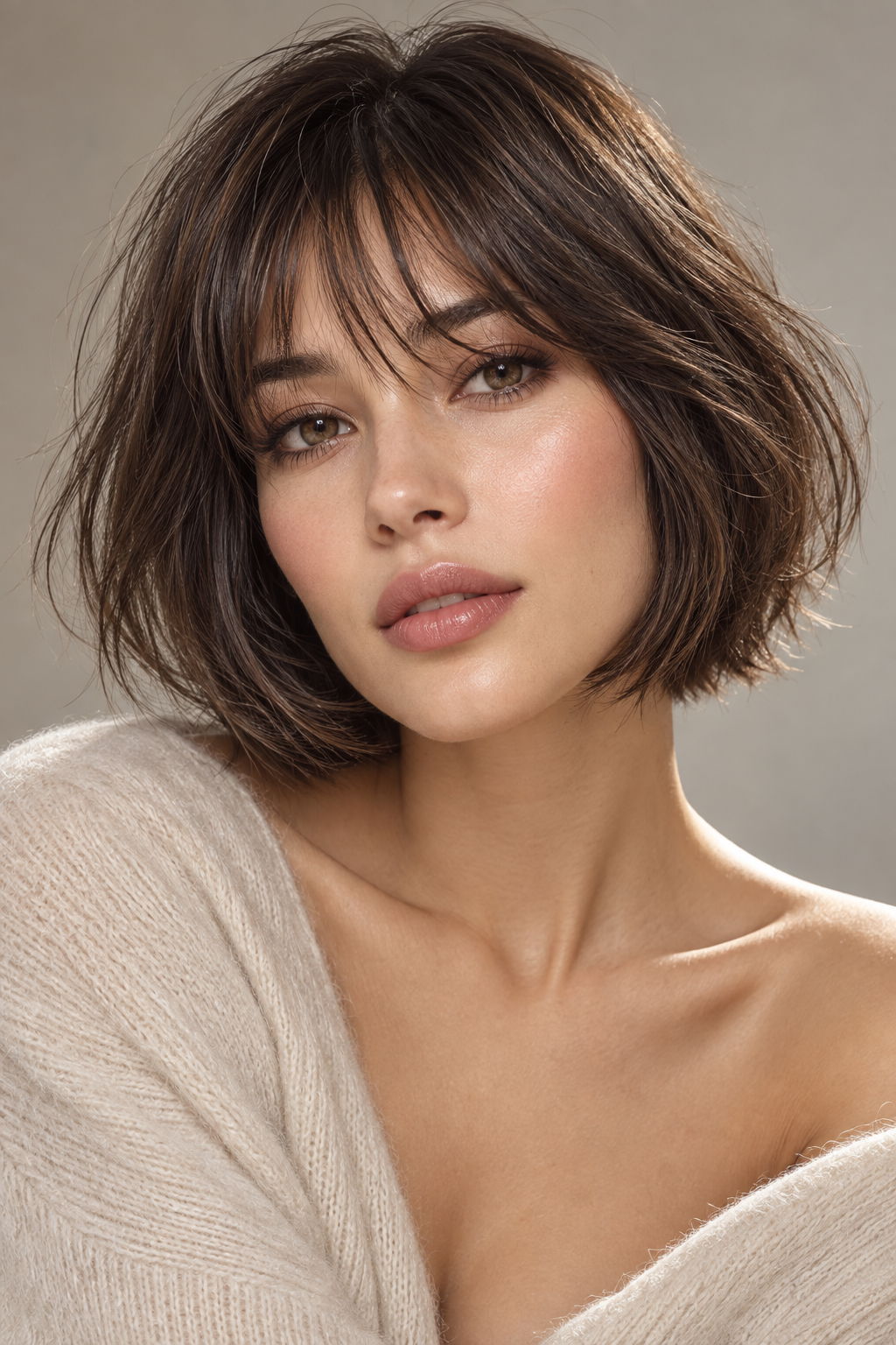 razor cut bob hairstyles: razor bob with bangs