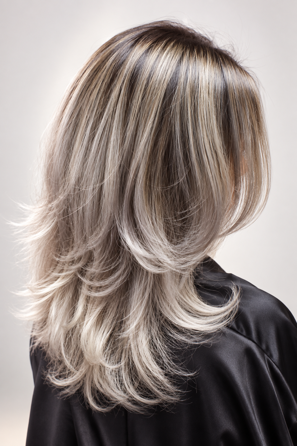 Smoky Root Melt Blonde for thin hair