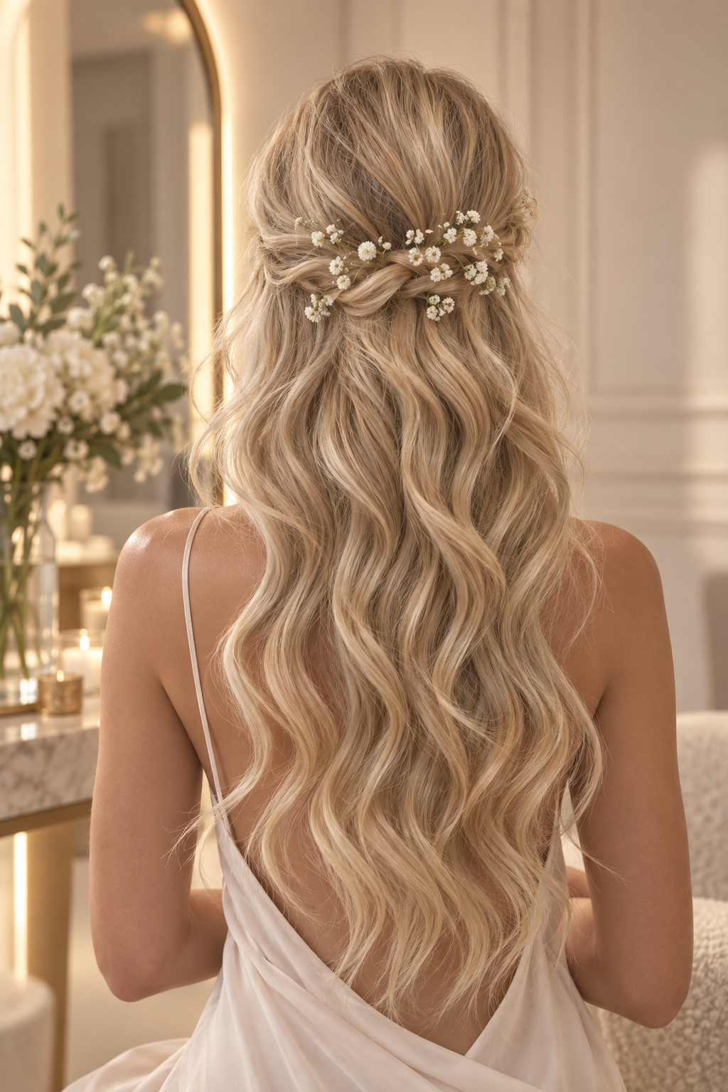Champagne Blonde Waves for thin hair