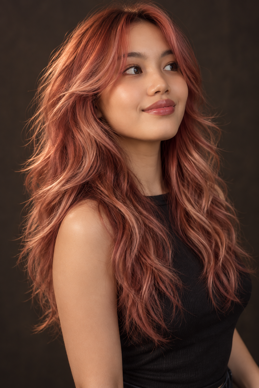 Soft Copper Rose for thin hair