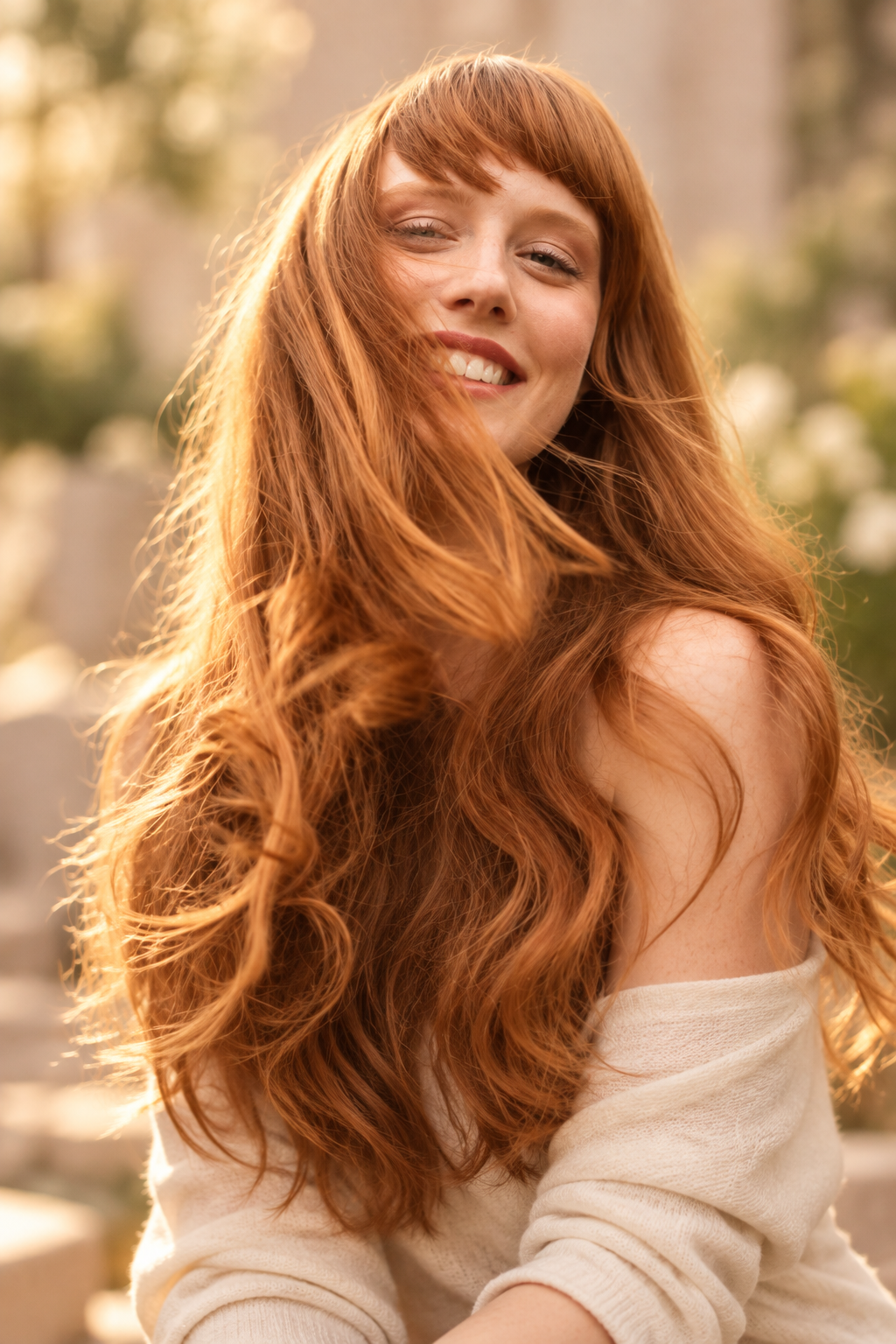 brownish ginger hair: sun-kissed ginger layers