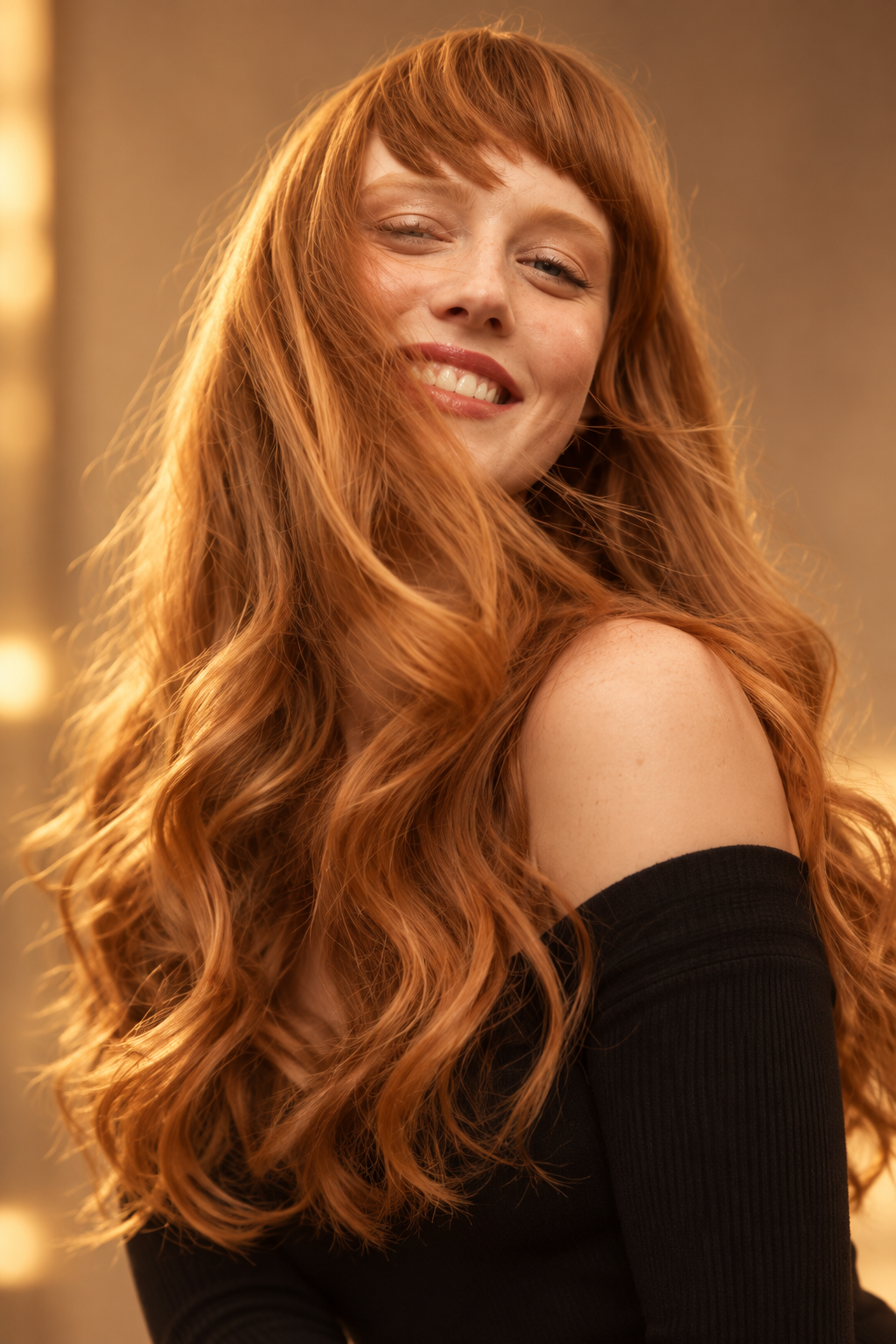 brownish ginger hair: warm ginger balayage