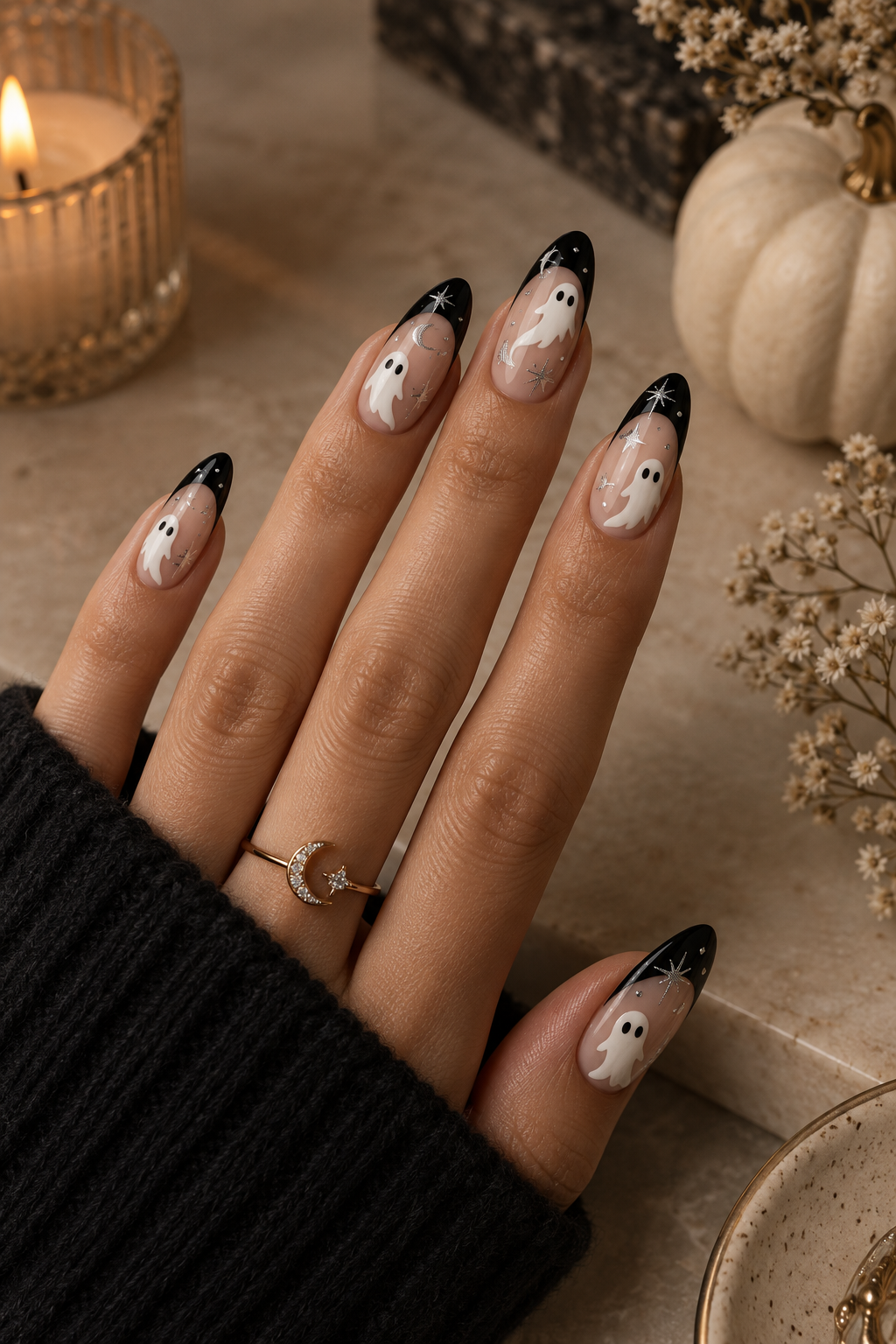 low lights for blonde hair: ghost french manicure