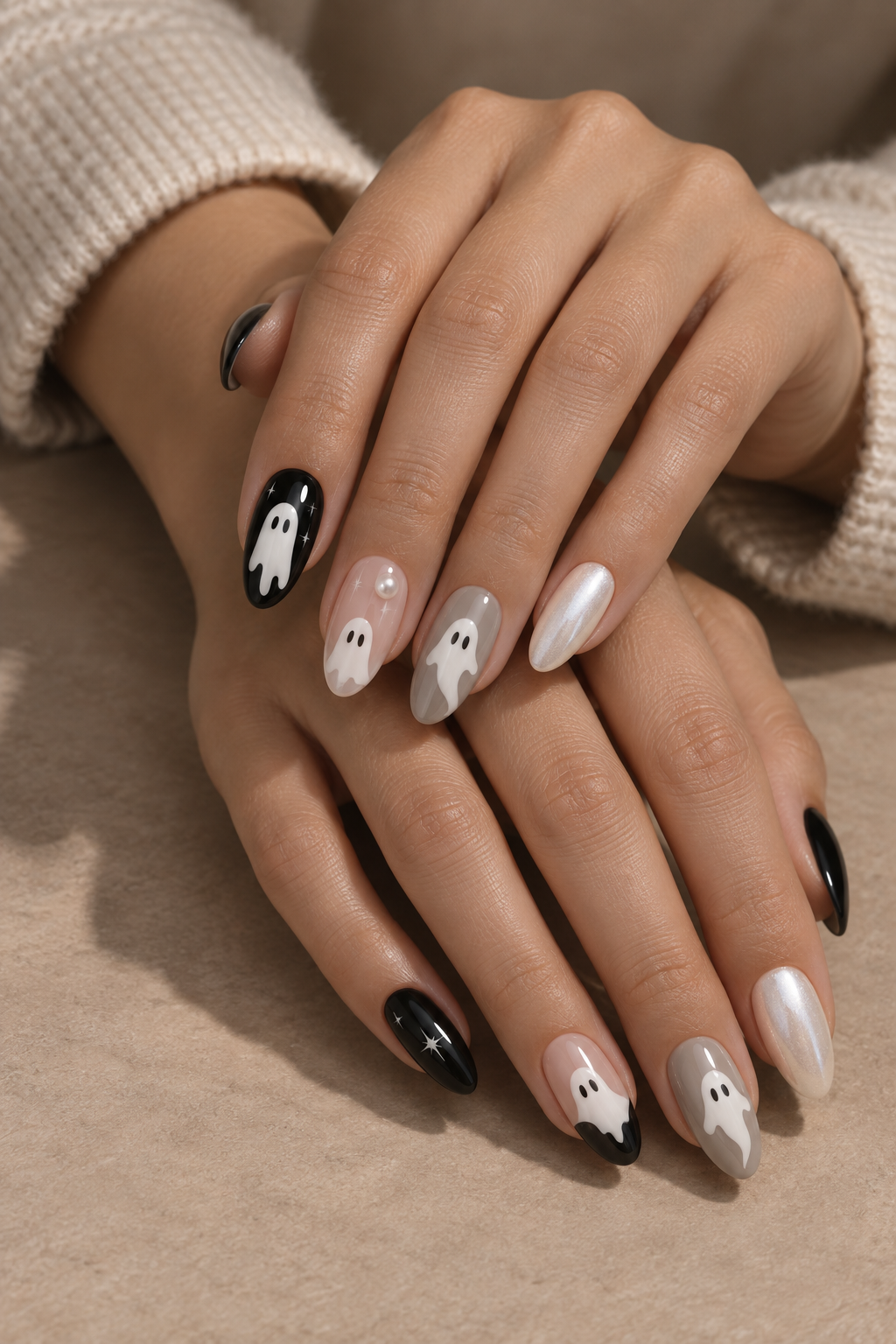 low lights for blonde hair: pastel ghost nails