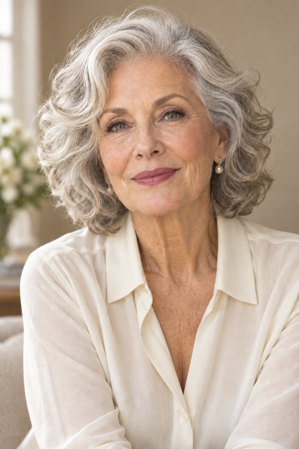 curly hair ideas for women over 70: tapered natural shape