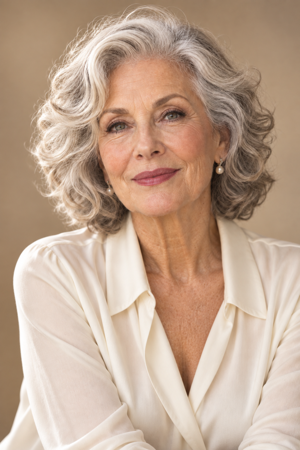 curly hair ideas for women over 70: classic curly bob