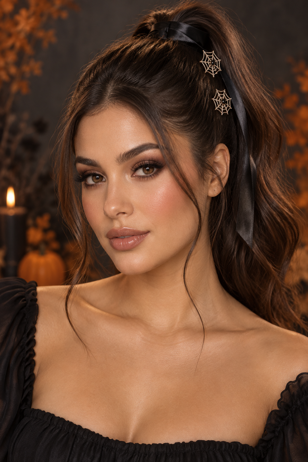 ribbon-wrapped ponytail