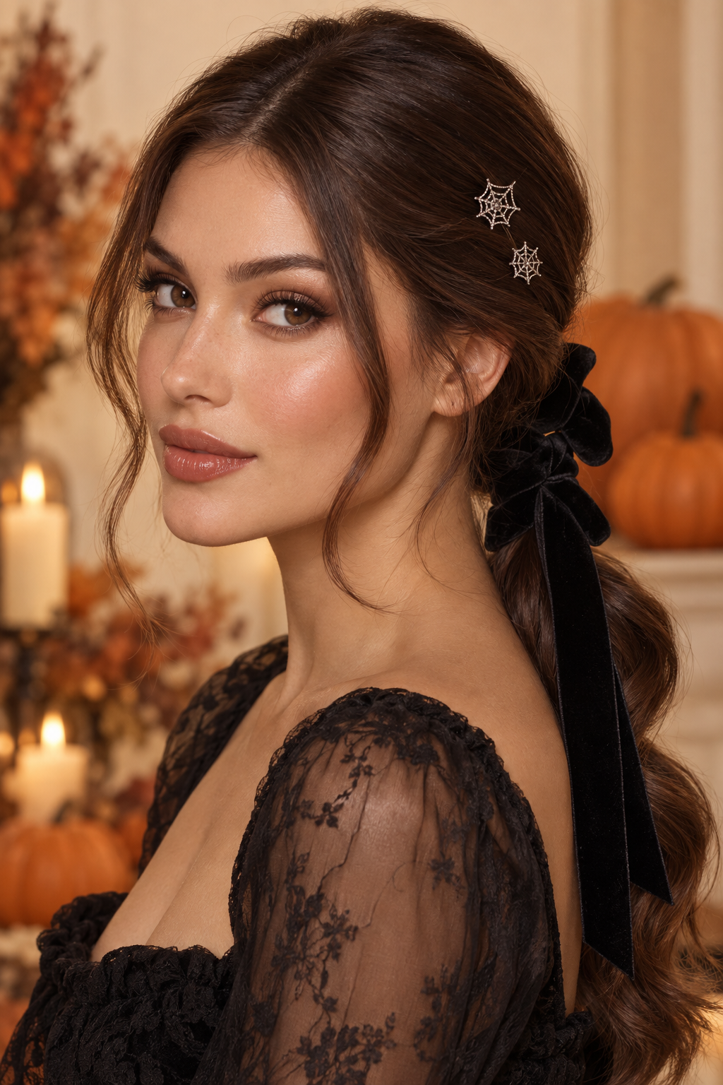 glossy halloween headband look