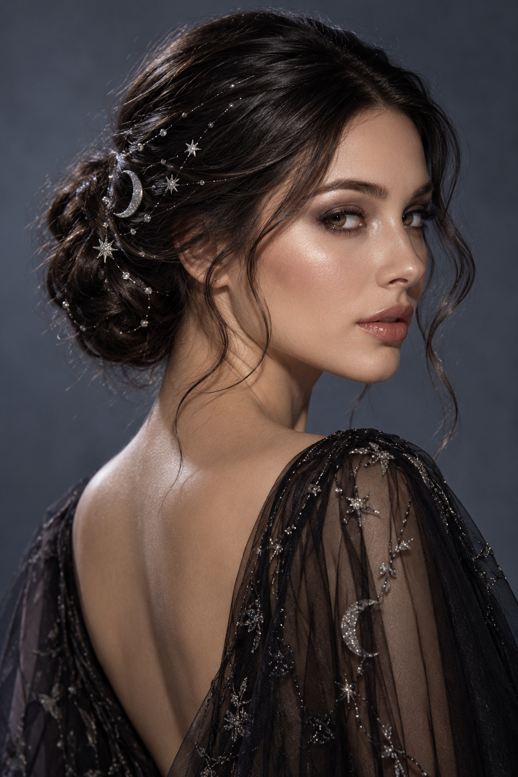 easy Halloween hairstyles: moonlit low bun
