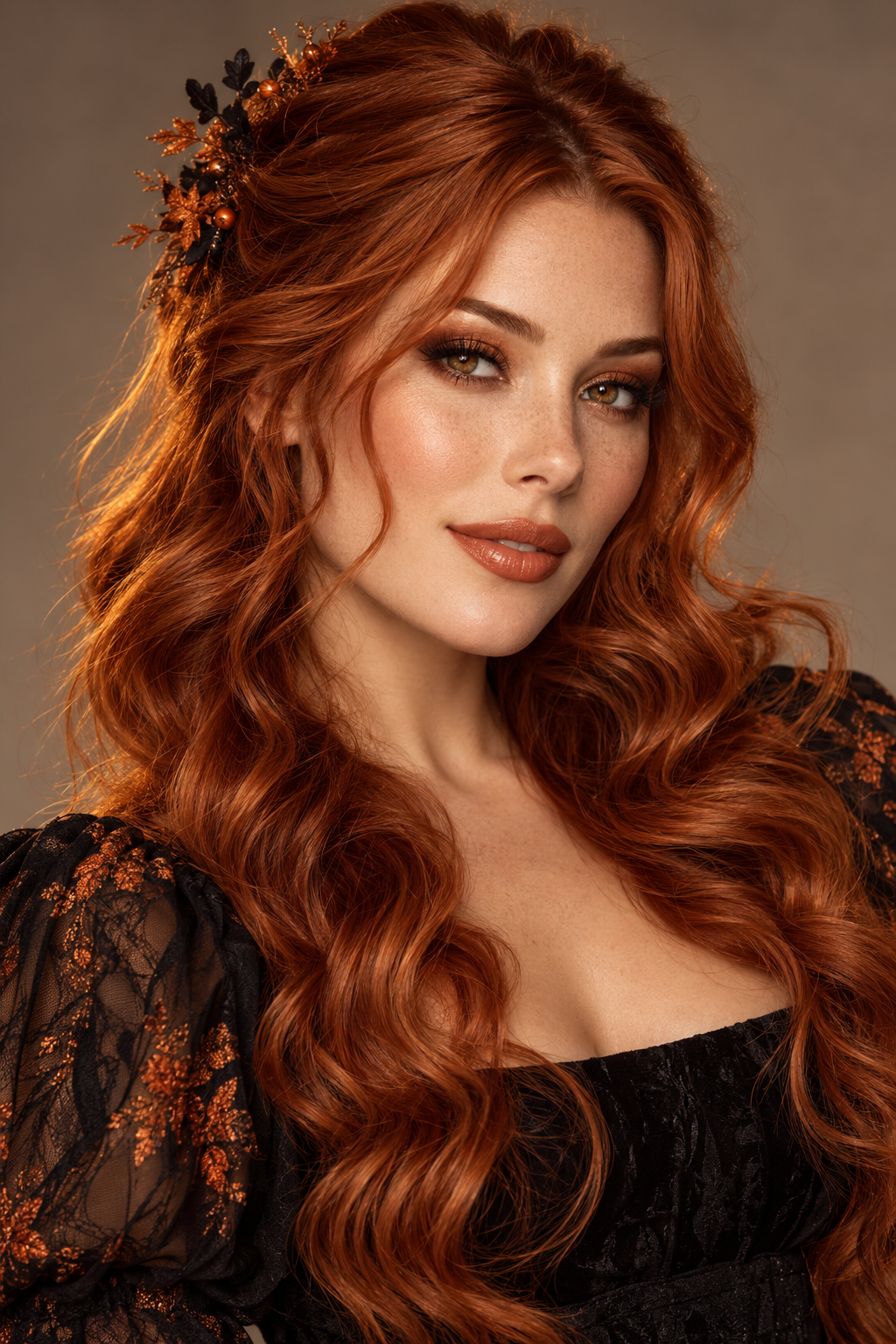 easy Halloween hairstyles: copper halloween waves