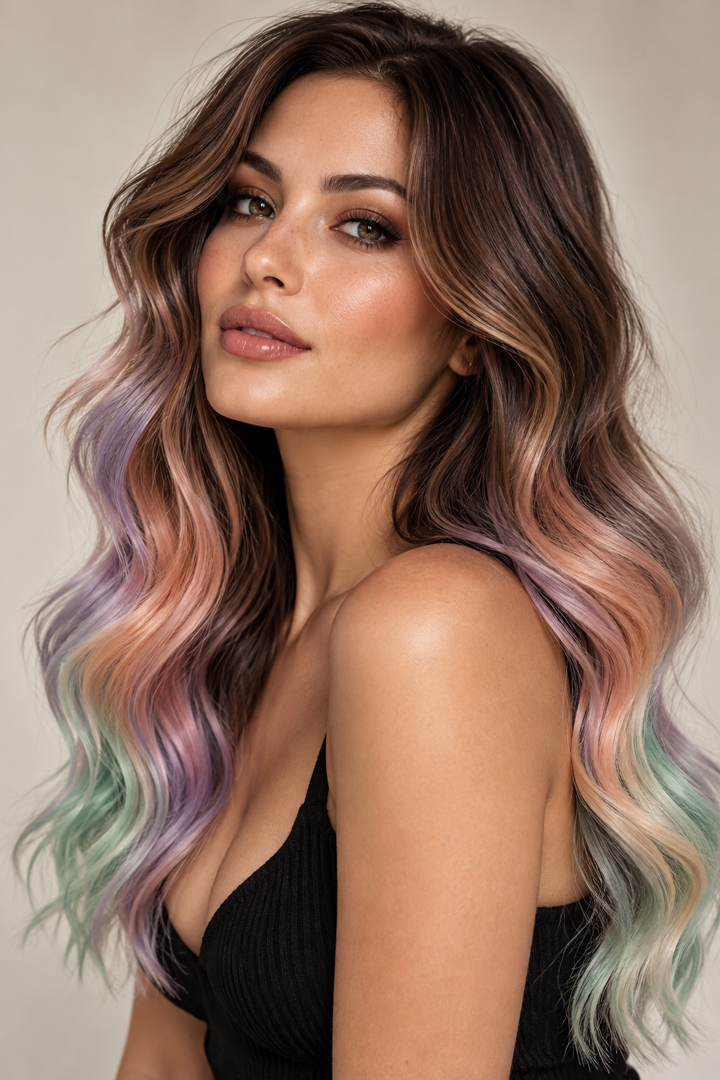 easy Halloween hairstyles: easy candy-colored ends