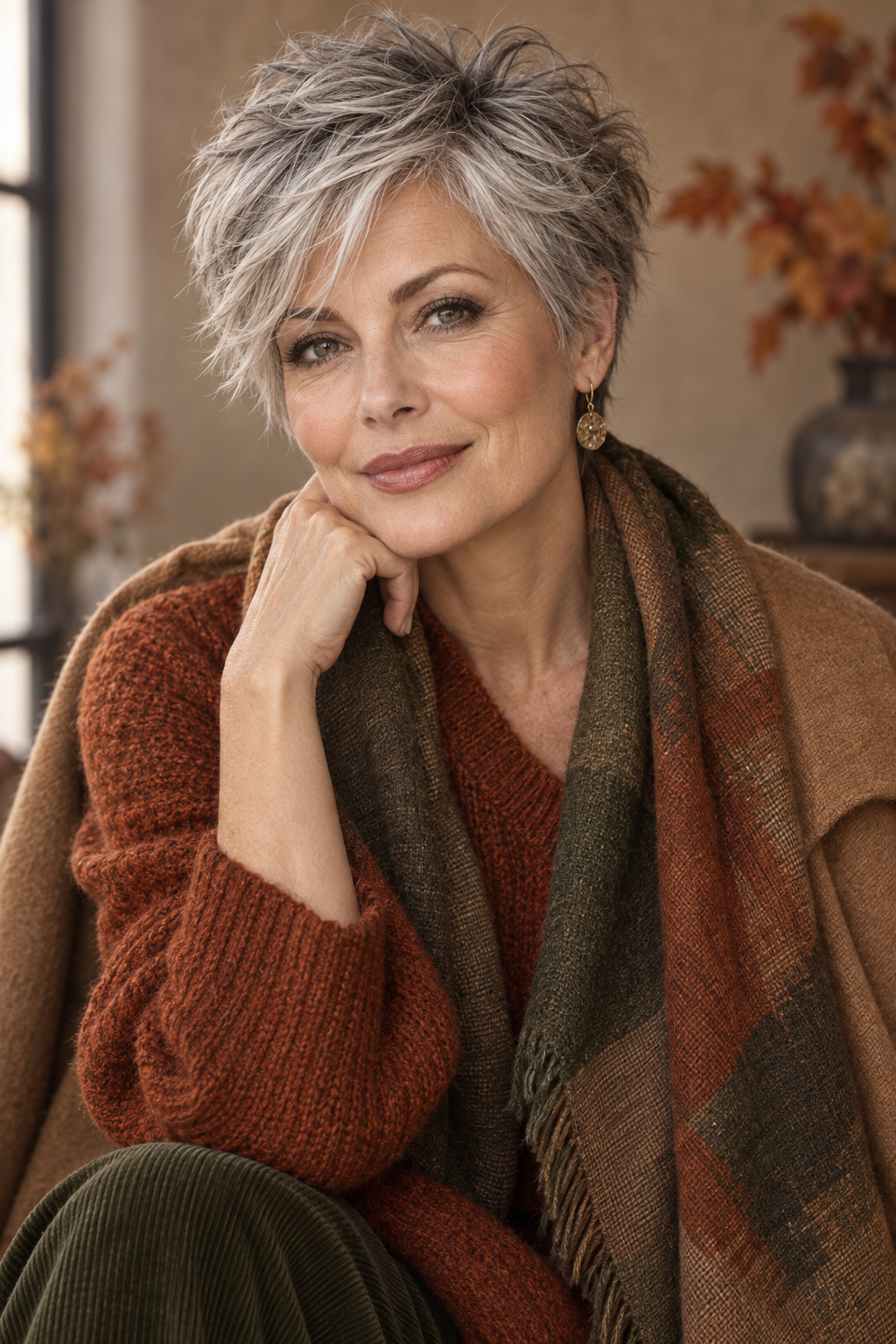 Smoky silver feathered pixie