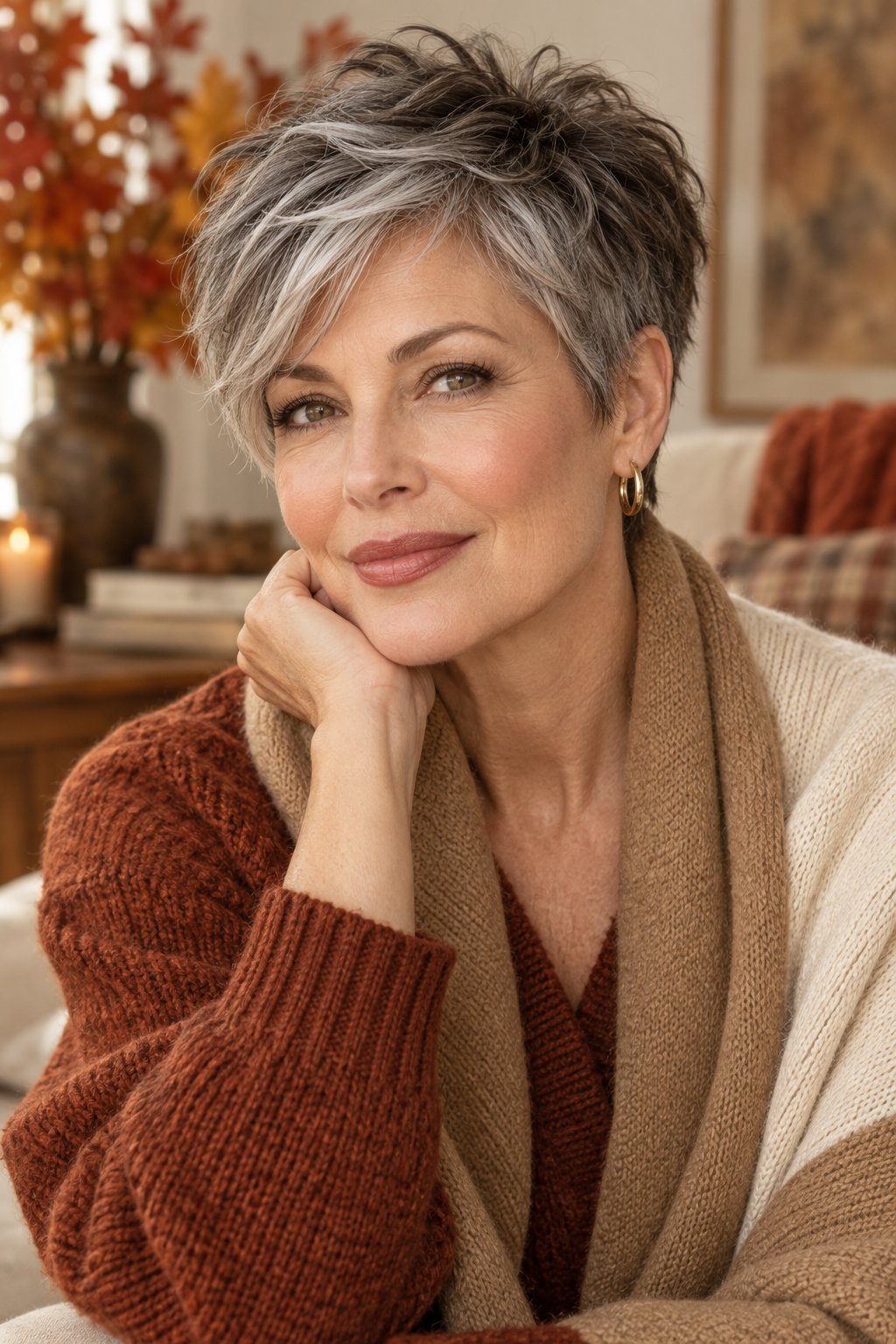 Salt-and-pepper textured pixie