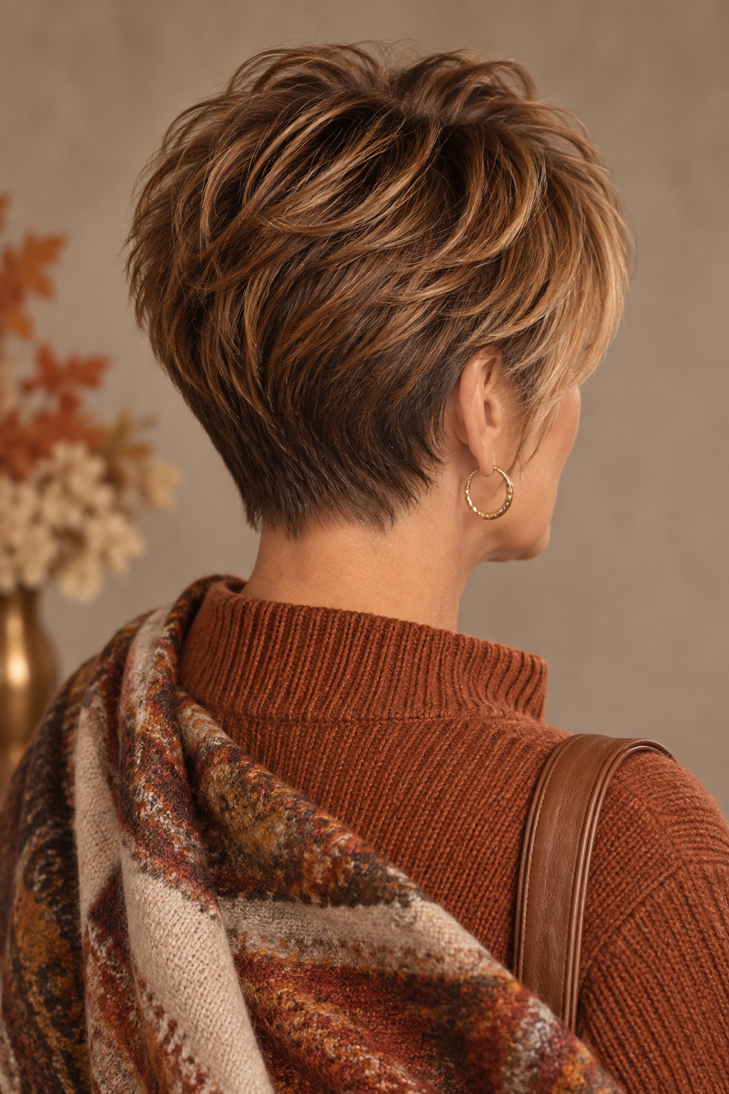 Wispy fringe pixie haircut for women over 50