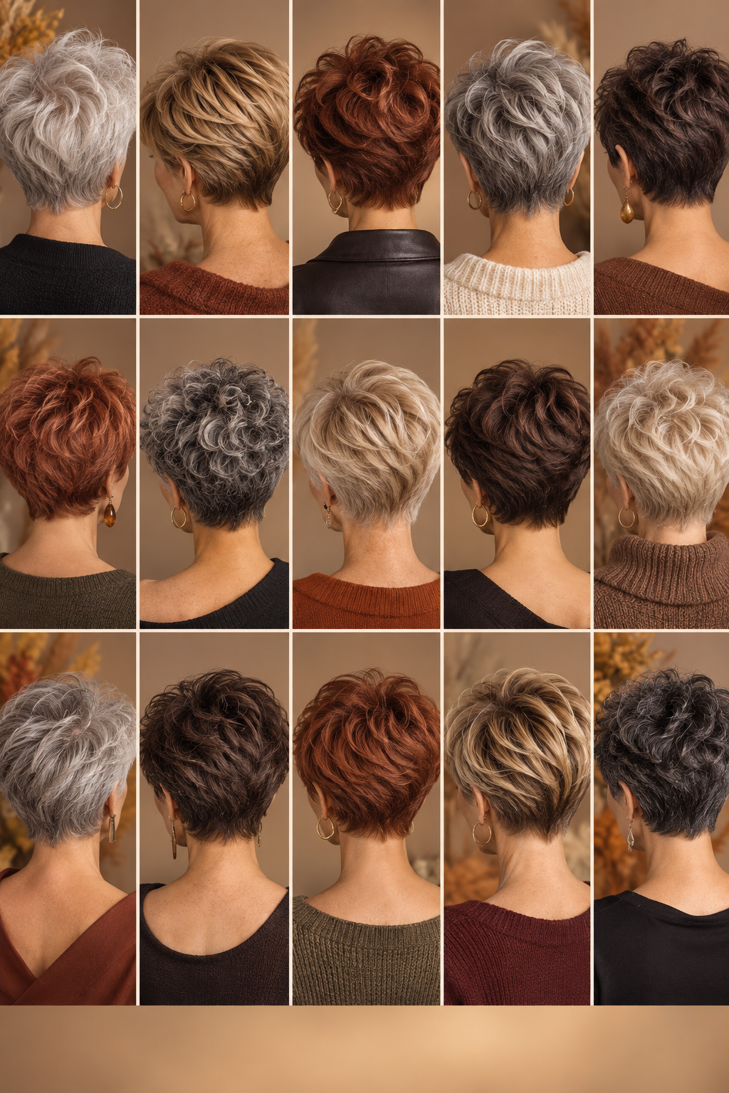 Silver blend fall pixie haircut for women over 50