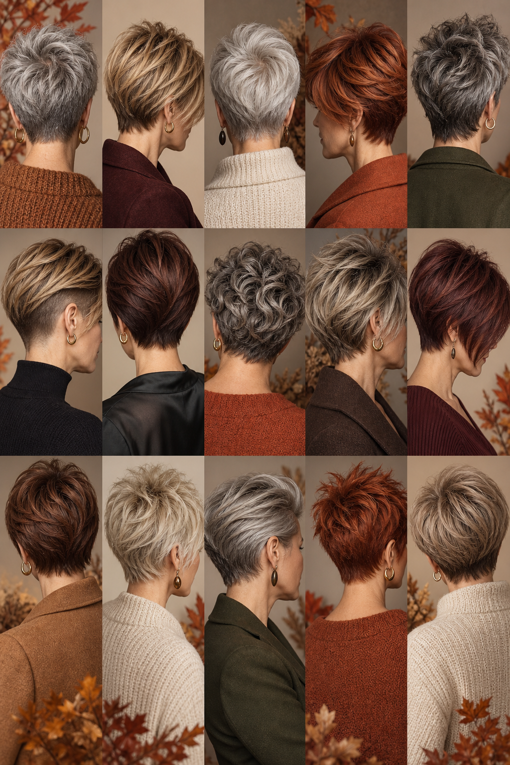 Feathered top pixie haircut for women over 50