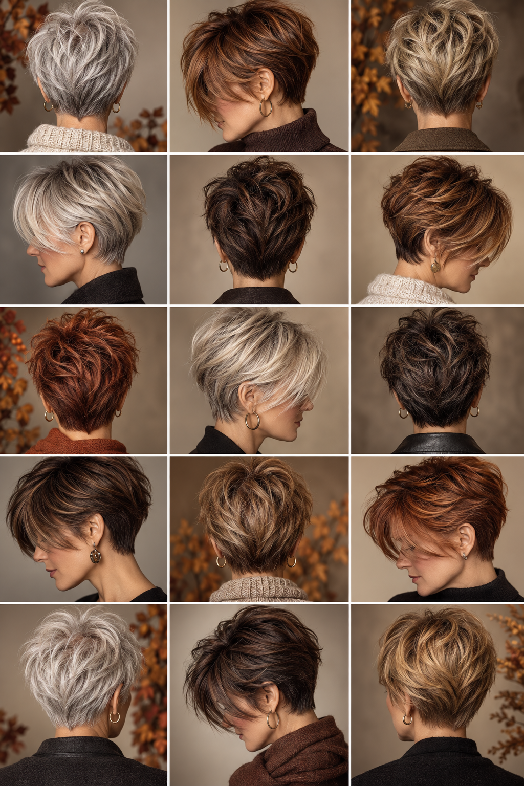 Salon ready fall pixie haircut for women over 50