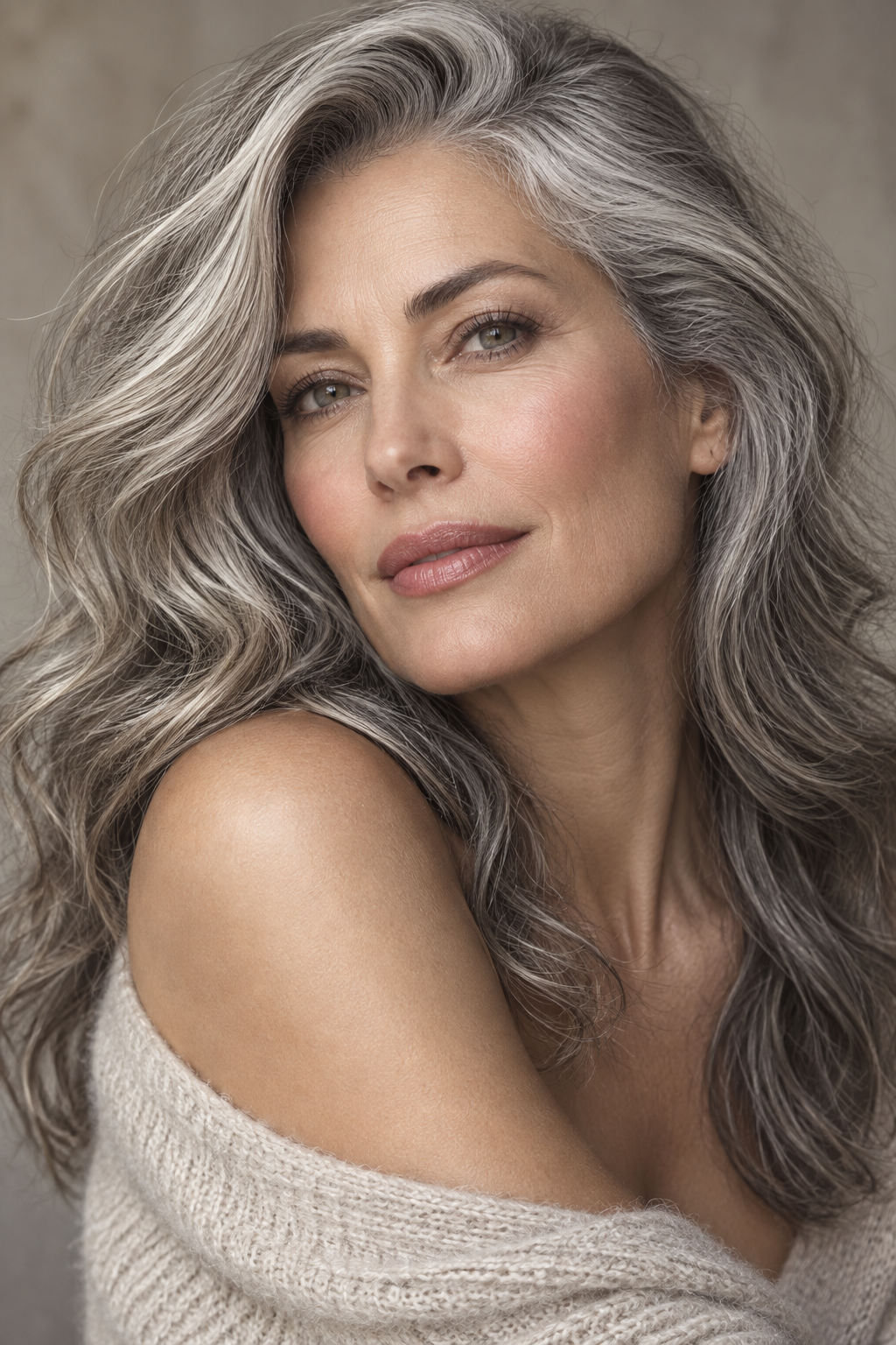 dreads hairstyles for women: soft gray waves