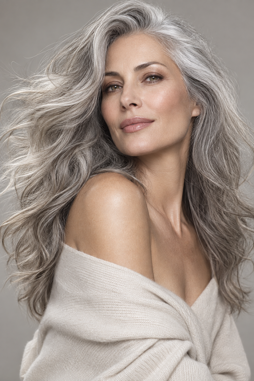 dreads hairstyles for women: gray hair with movement