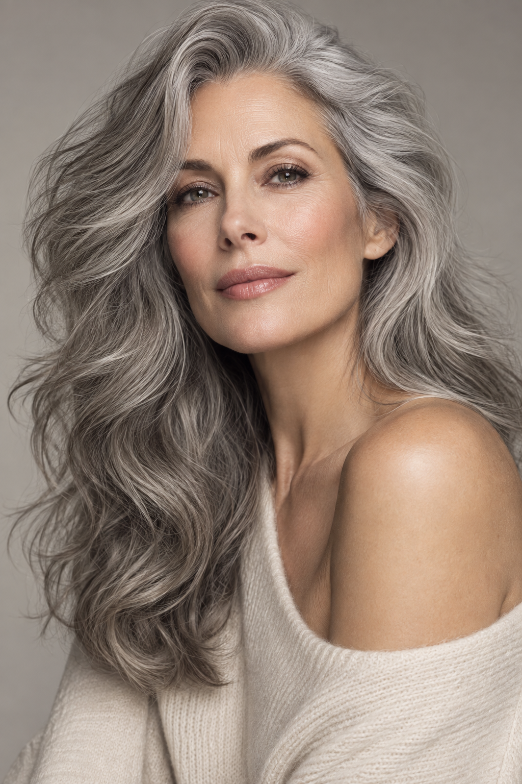 dreads hairstyles for women: gray hair with volume