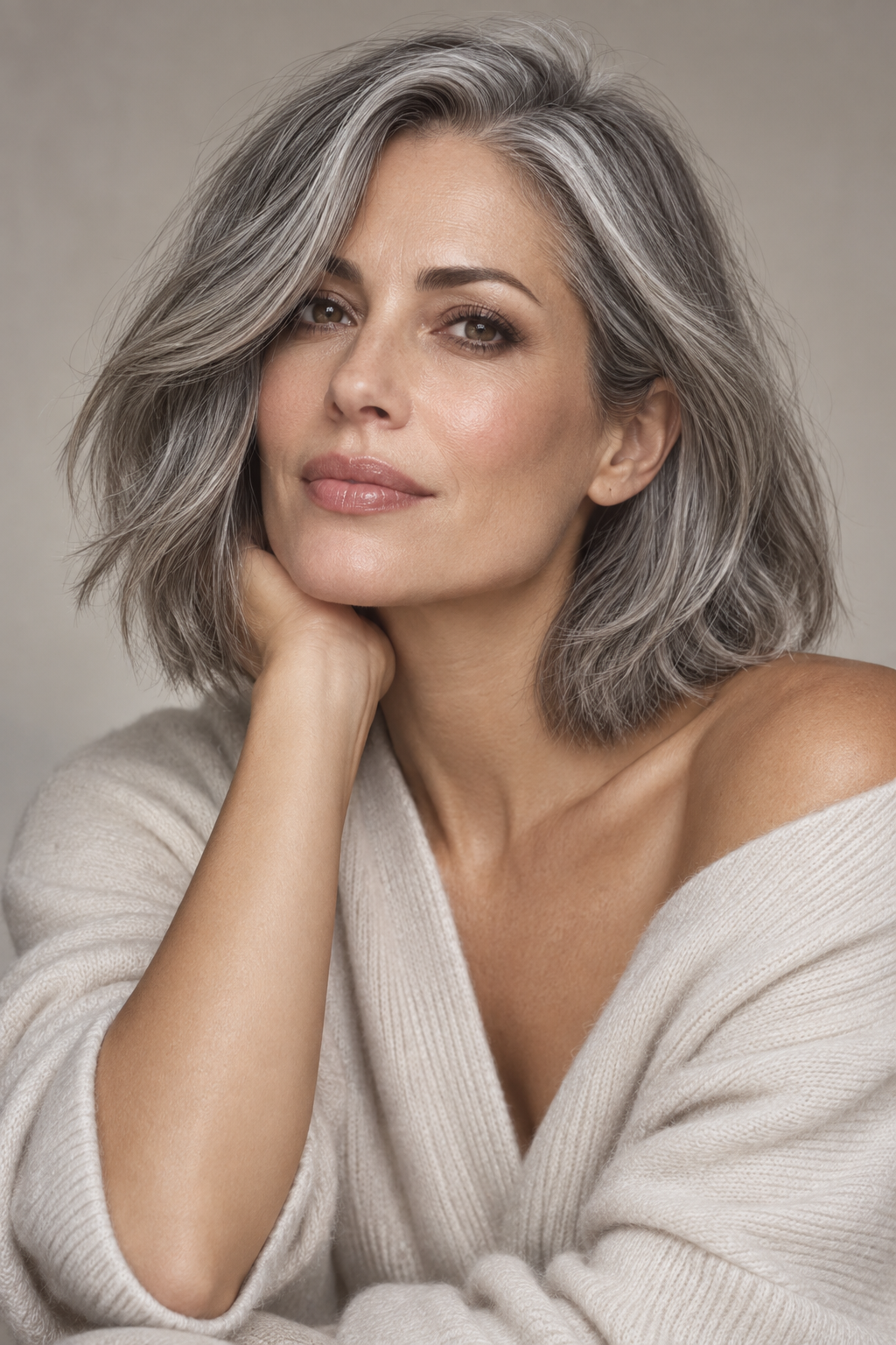 dreads hairstyles for women: polished gray lob