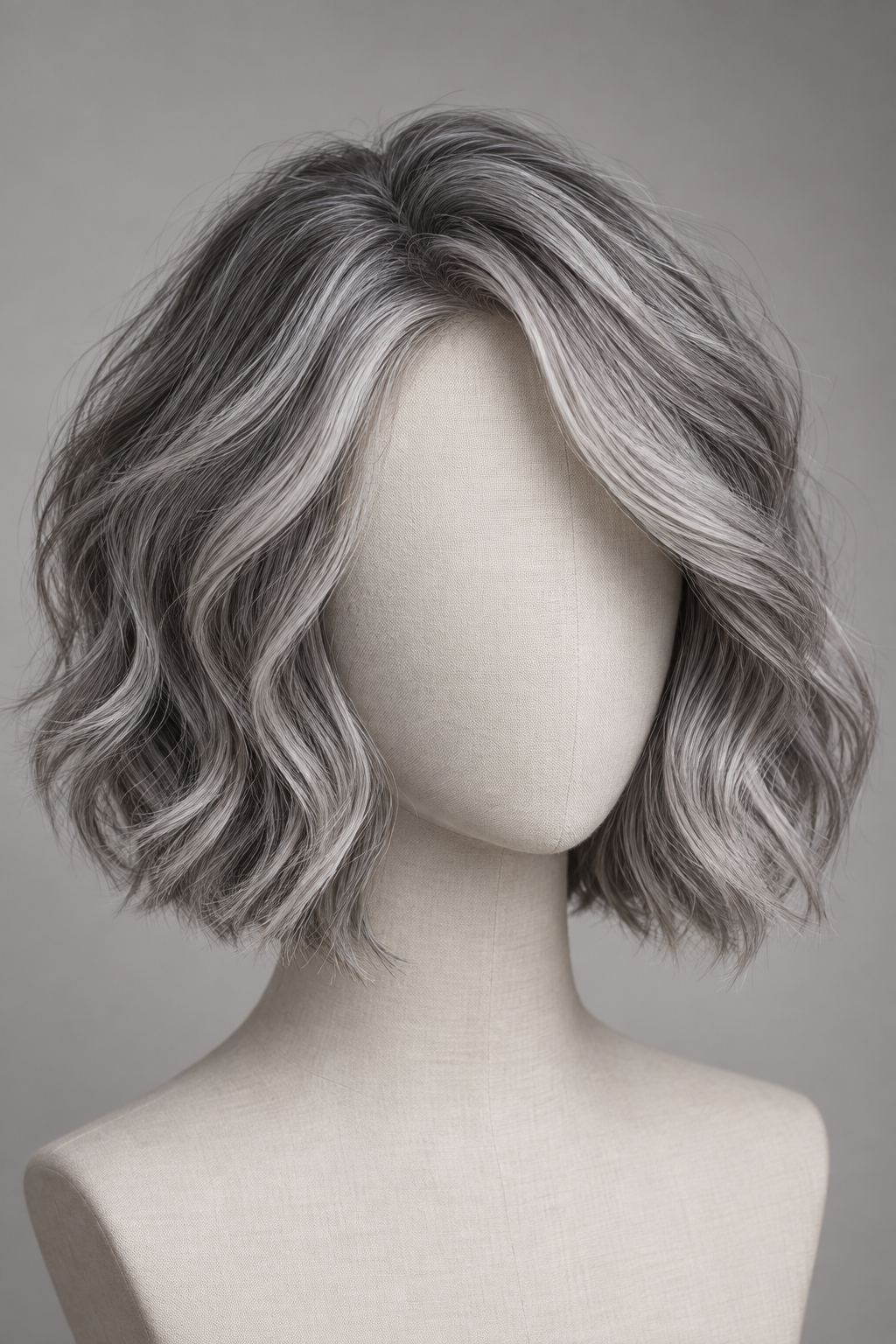 Gray wavy bob idea 2