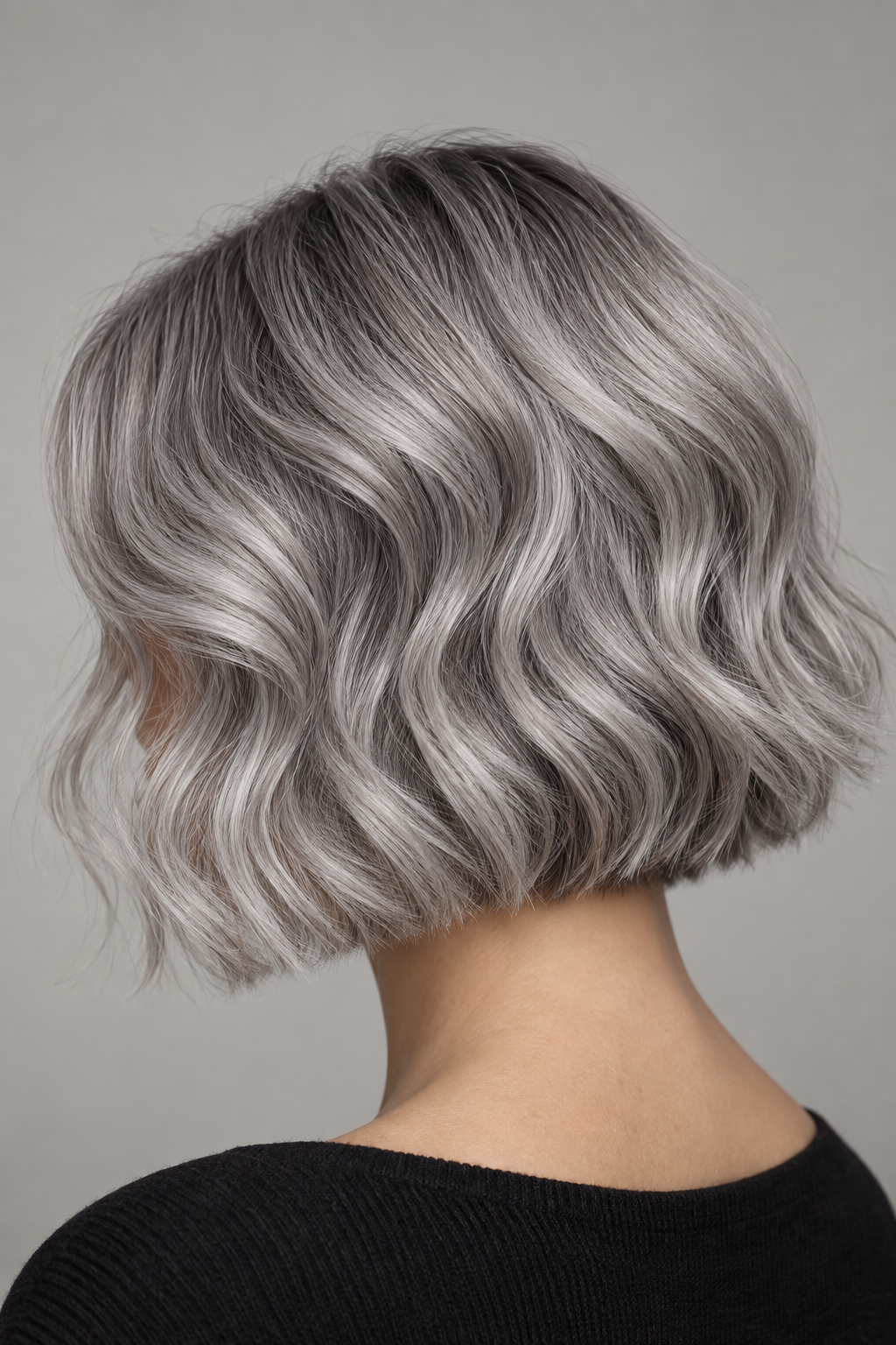 Gray wavy bob idea 3