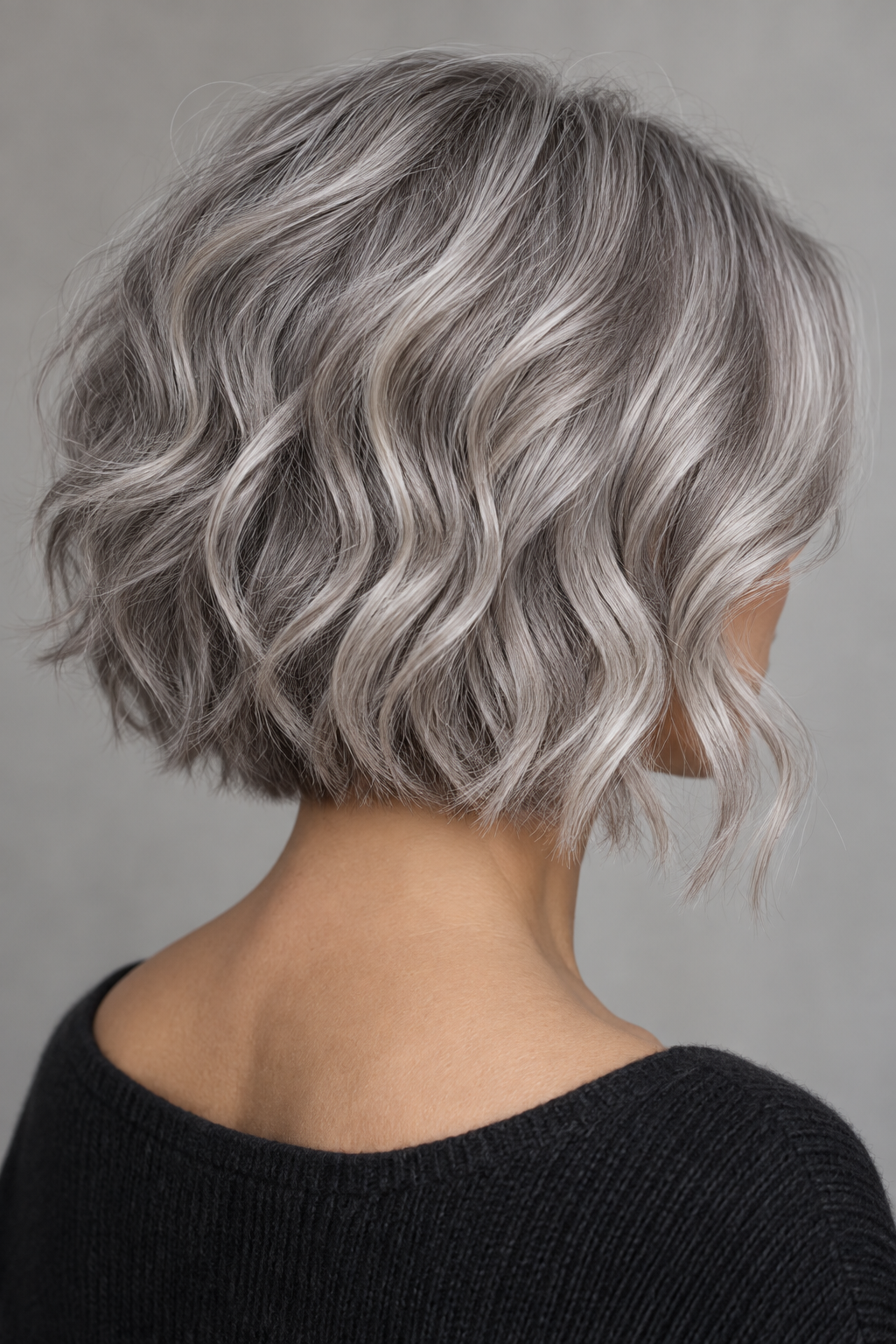 Gray wavy bob idea 4