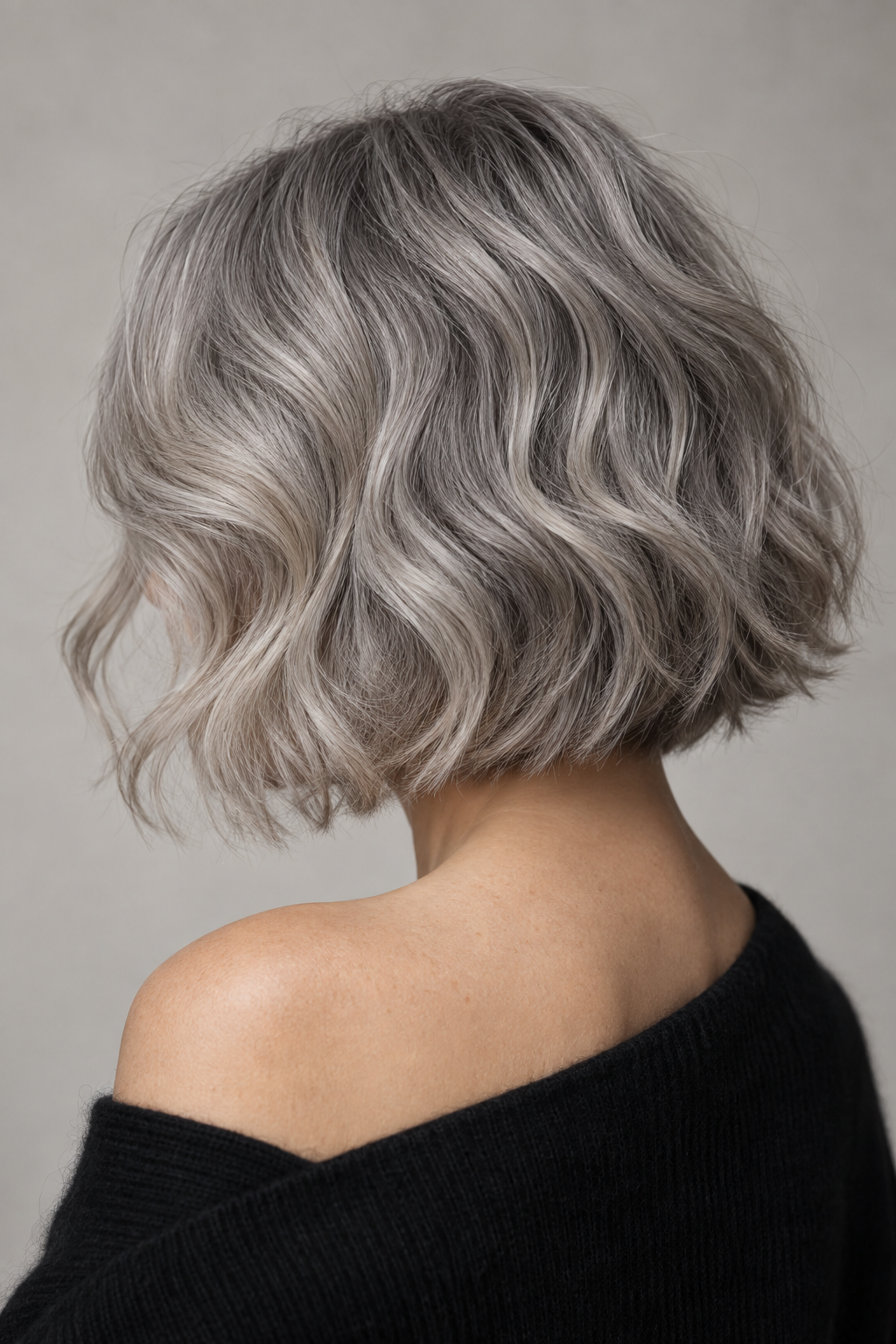 Gray wavy bob idea 5