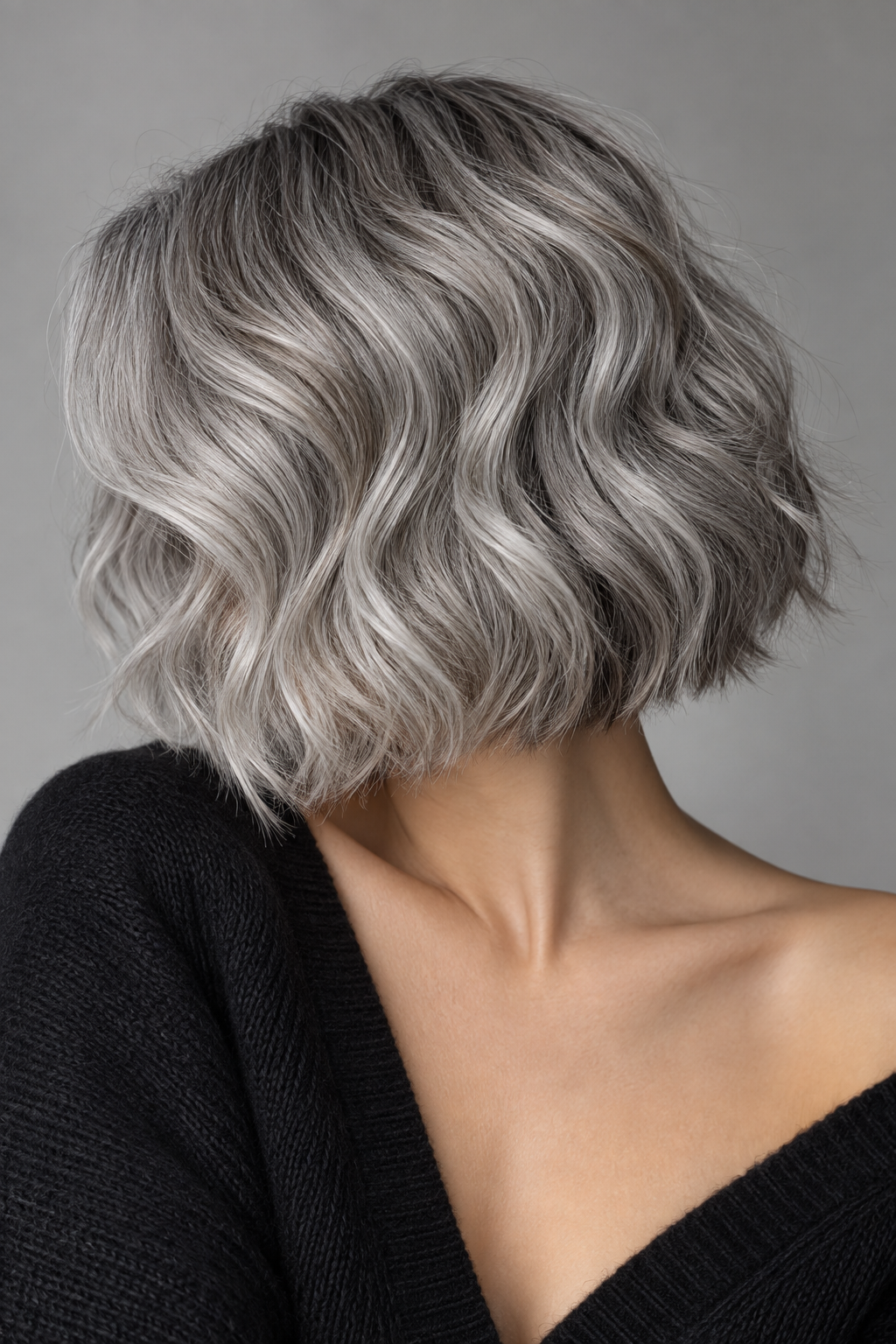 Gray wavy bob idea 6