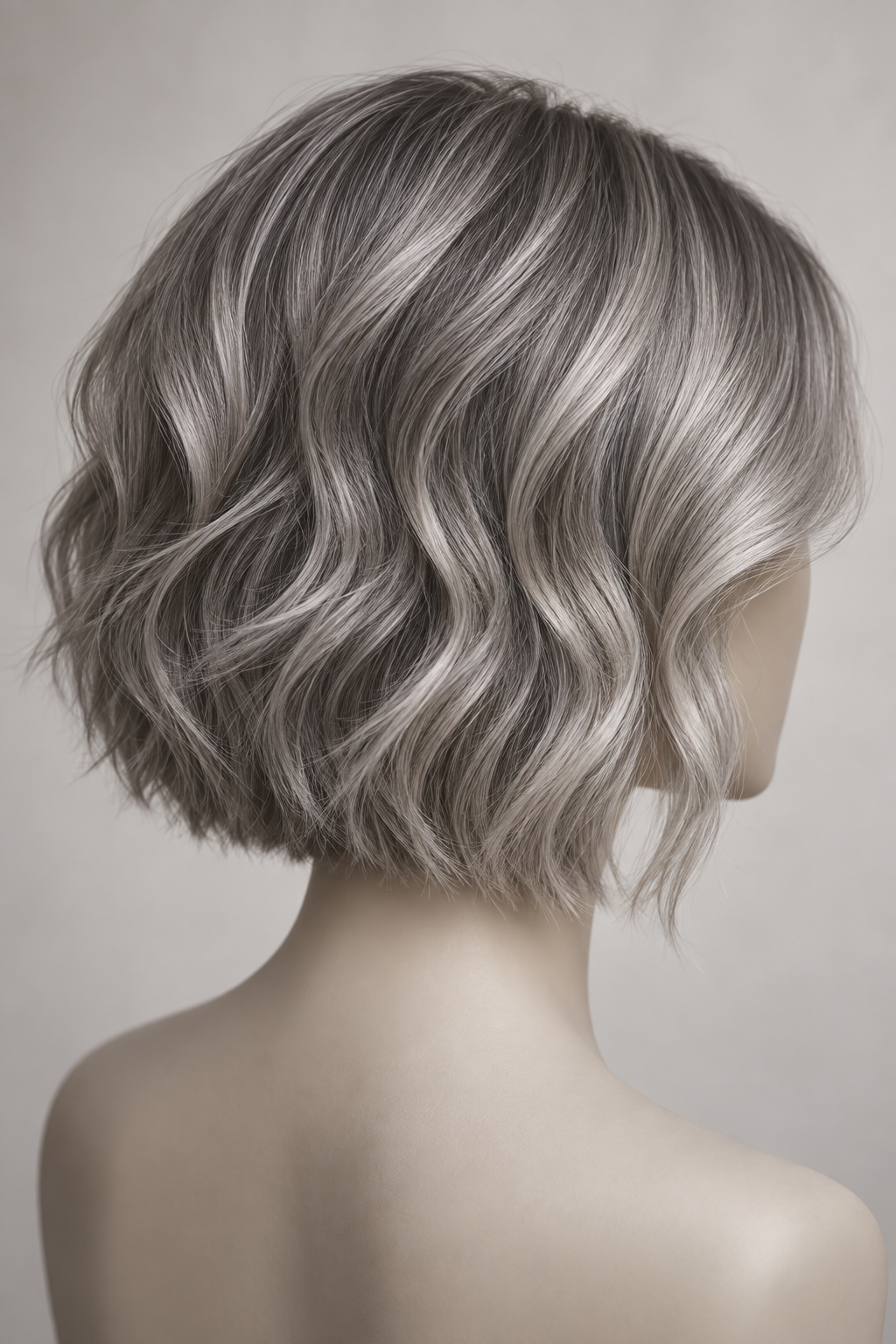 Gray wavy bob idea 7