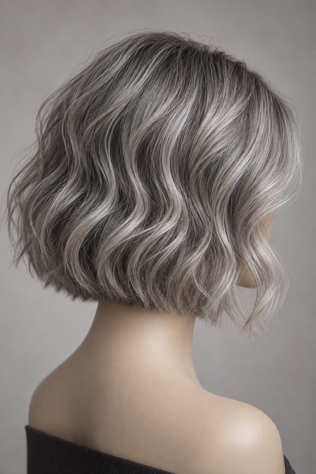 Gray wavy bob idea 8