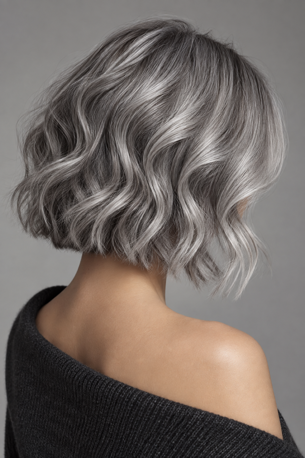 Gray wavy bob idea 11