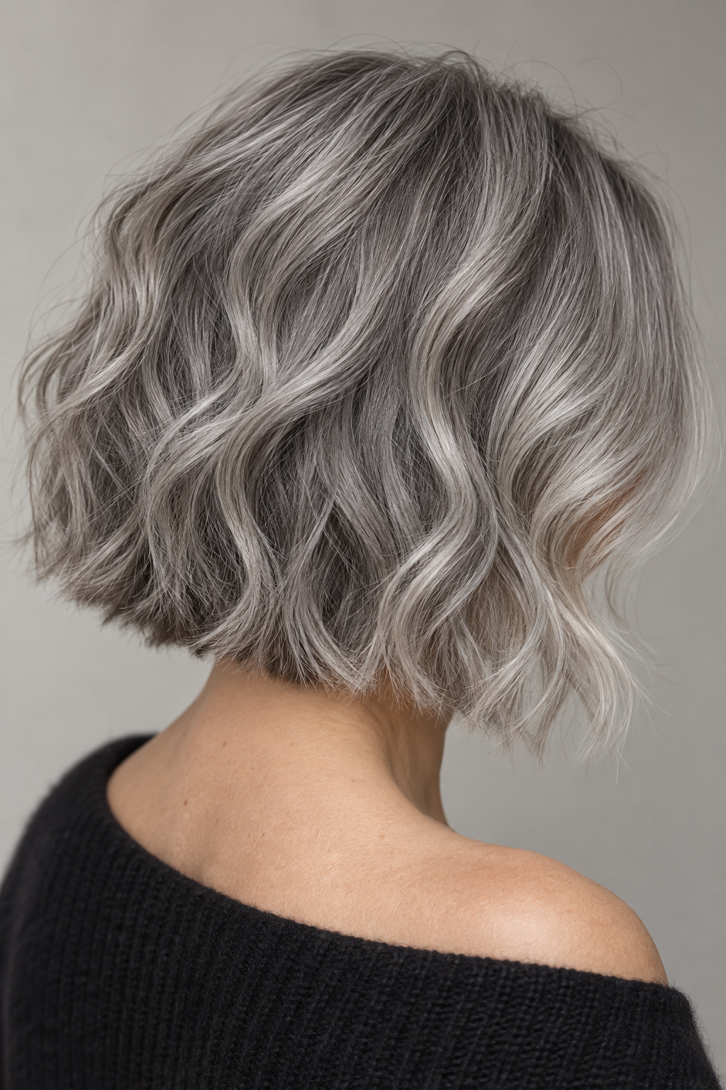 Gray wavy bob idea 14
