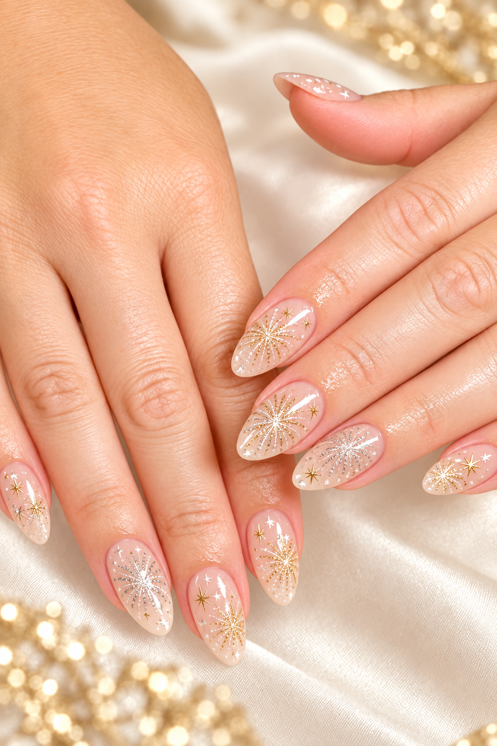 Dainty Firework Details patriotic nails
