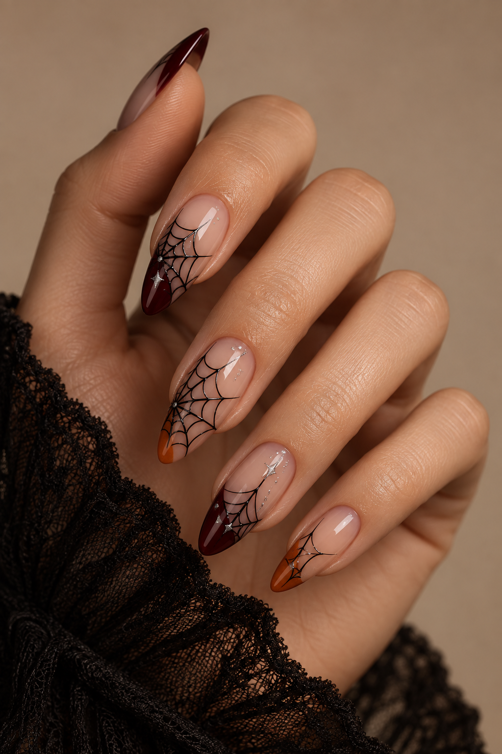 Negative-Space Web Manicure