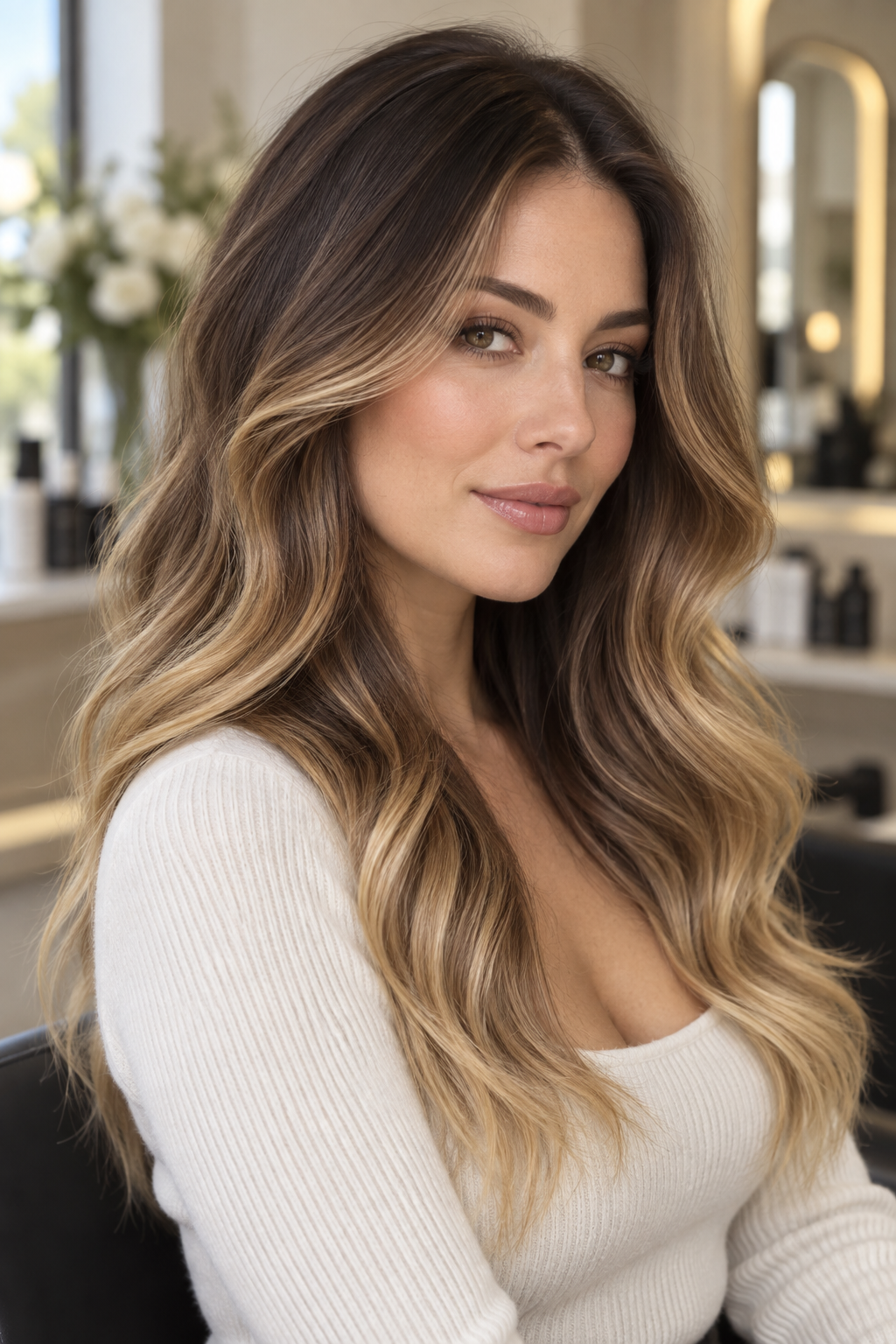 Grunge blonde ombre with bangs